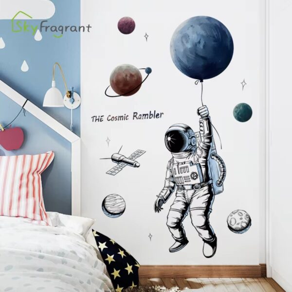 Space Theme Astronaut Wall Sticker Dormitory Living Room Wall Decor Self-adhesive Bedroom 3d Kids Room Decoration Home Decor - Image 8