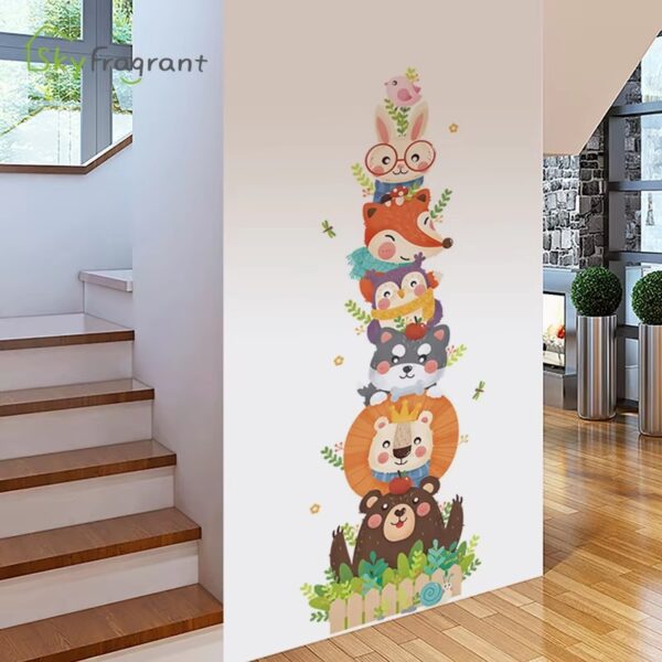 Cartoon Animals Wall Stickers For Kids Room Wardrobe Child Bedroom Nursery Self Adhesive Vinyl Cute Door Sticker Home Wall Decor - Image 7