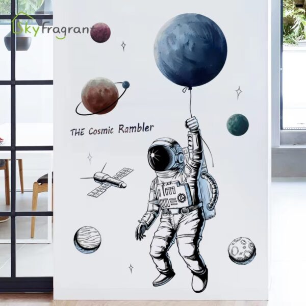 Space Theme Astronaut Wall Sticker Dormitory Living Room Wall Decor Self-adhesive Bedroom 3d Kids Room Decoration Home Decor - Image 3