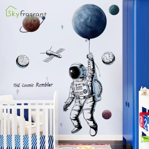 Space Theme Astronaut Wall Sticker Dormitory Living Room Wall Decor Self-adhesive Bedroom 3d Kids Room Decoration Home Decor - Image 4