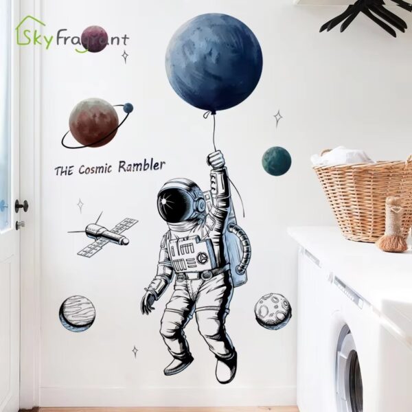 Space Theme Astronaut Wall Sticker Dormitory Living Room Wall Decor Self-adhesive Bedroom 3d Kids Room Decoration Home Decor - Image 2