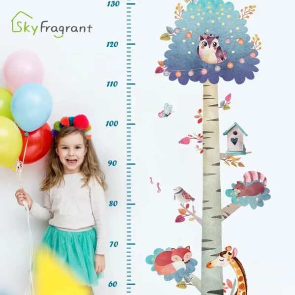 Growth Tree Height Wall Stickers For Kids Rooms Home Child Bedroom Wall Decor Animals Self Adhesive Vinyl Door Glass Sticker - Image 7