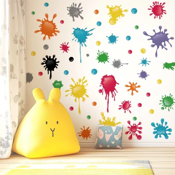 Creative Watercolor Colorful Wall Stickers For Kids Room Child Bedroom Wardrobe Wall Decor Self-adhesive Sticker Wallpapers - Image 6
