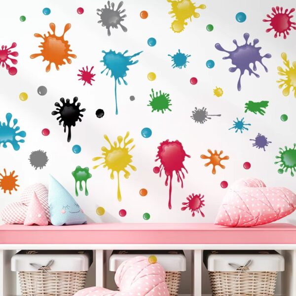 Creative Watercolor Colorful Wall Stickers For Kids Room Child Bedroom Wardrobe Wall Decor Self-adhesive Sticker Wallpapers - Image 5