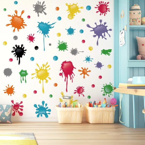 Creative Watercolor Colorful Wall Stickers For Kids Room Child Bedroom Wardrobe Wall Decor Self-adhesive Sticker Wallpapers - Image 4
