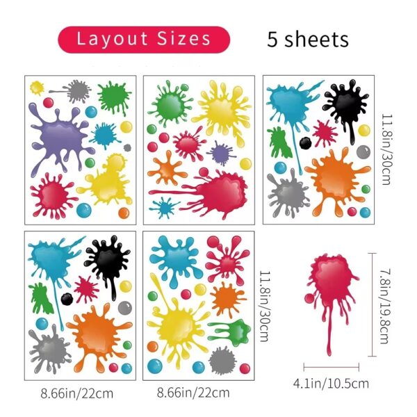 Creative Watercolor Colorful Wall Stickers For Kids Room Child Bedroom Wardrobe Wall Decor Self-adhesive Sticker Wallpapers - Image 3
