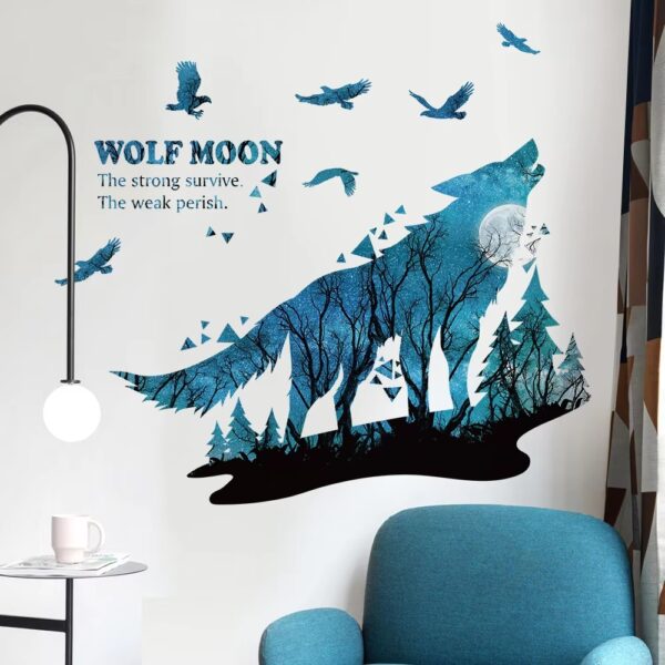 Inspiring Wolf Creative Wall Stickers For Living Rooms Office Background Wall Decoration Self-adhesive Vinyl Sticker Wallpapers