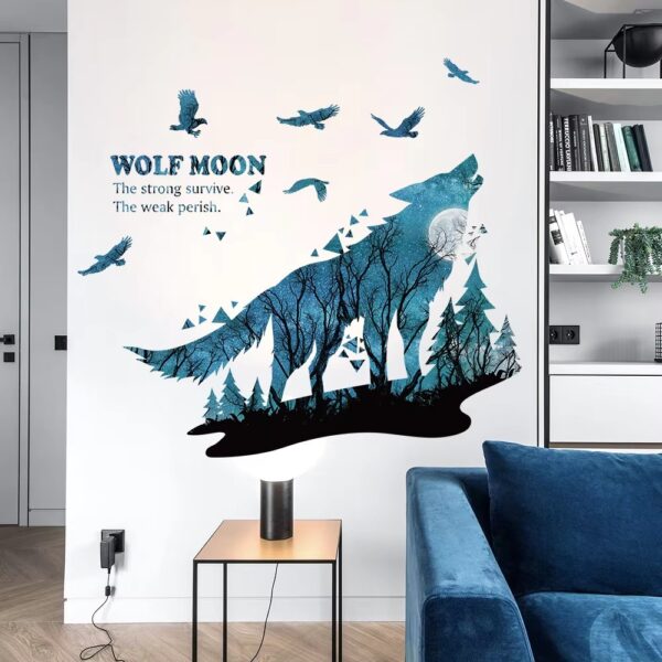Inspiring Wolf Creative Wall Stickers For Living Rooms Office Background Wall Decoration Self-adhesive Vinyl Sticker Wallpapers - Image 2