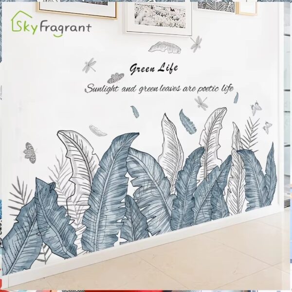 Plants Leaves Wall Stickers For Living Rooms Bedroom Home Background Wall Decoration Self-adhesive Vinyl Sticker Wallpapers - Image 7