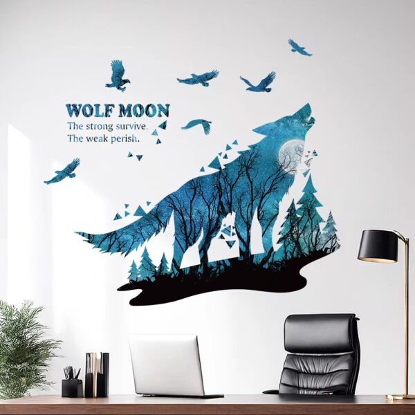 Inspiring Wolf Creative Wall Stickers For Living Rooms Office Background Wall Decoration Self-adhesive Vinyl Sticker Wallpapers - Image 5