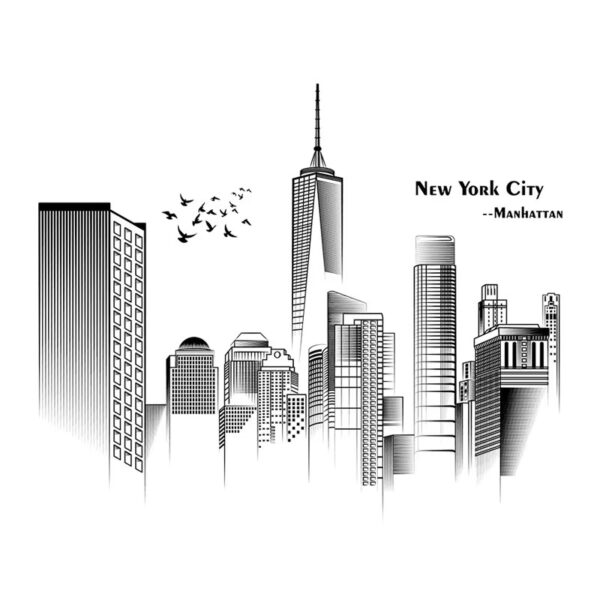 Creative Manhattan Wall Sticker Bedroom Decor Home Black And White Art Stickers Living Room Background Wall Decor Self-adhesive - Image 6