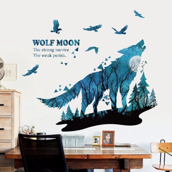 Inspiring Wolf Creative Wall Stickers For Living Rooms Office Background Wall Decoration Self-adhesive Vinyl Sticker Wallpapers - Image 6