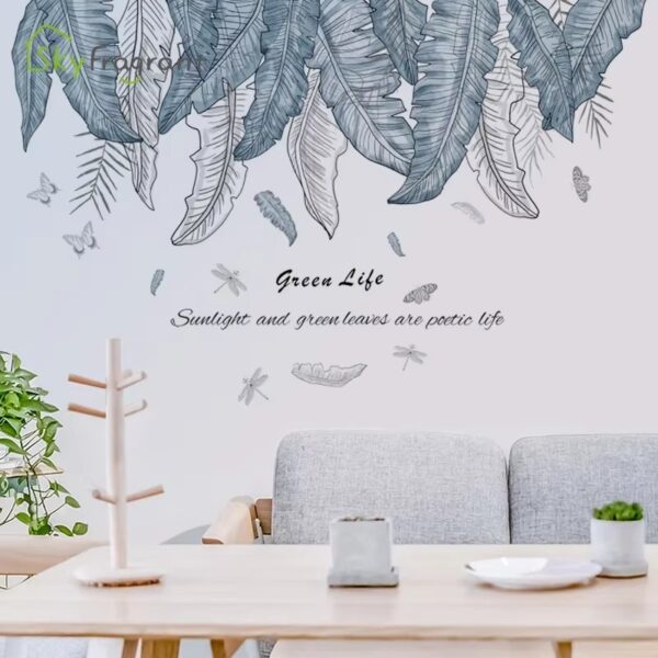 Plants Leaves Wall Stickers For Living Rooms Bedroom Home Background Wall Decoration Self-adhesive Vinyl Sticker Wallpapers - Image 4